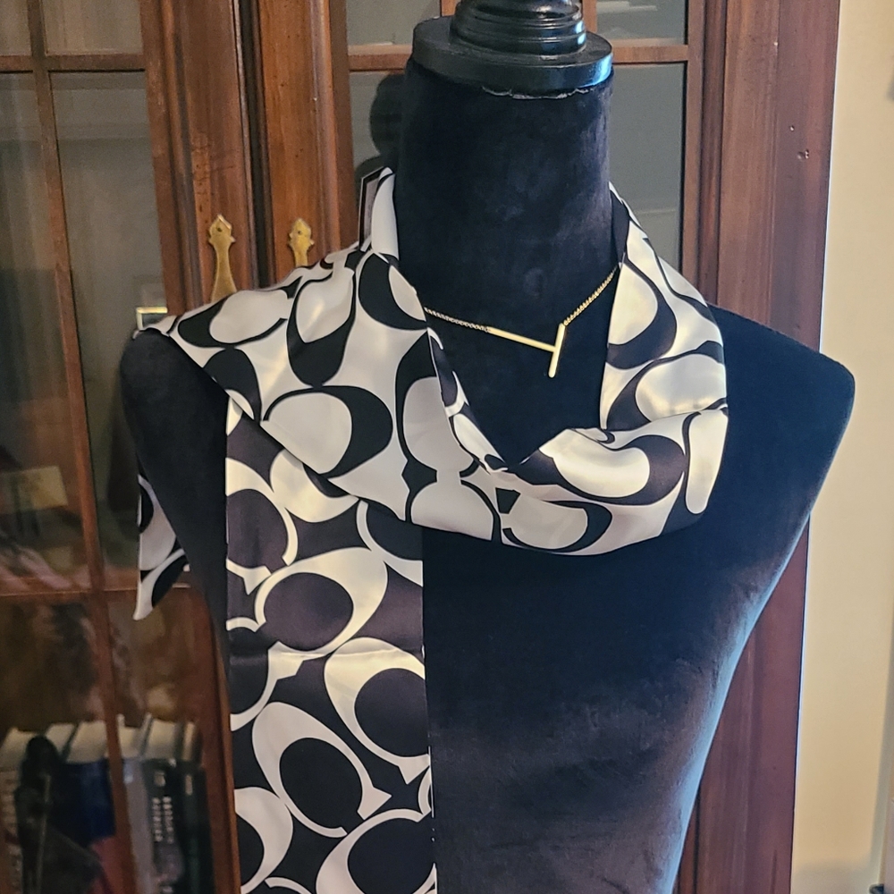 Black and white Coach scarf